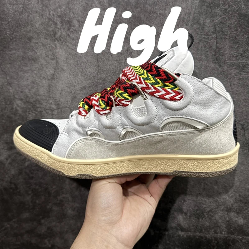 Men's Women's sports shoes Casual Shoes Colorful shoelace Matching Splicing color design Thick tongue Fashion Shoes Luxury