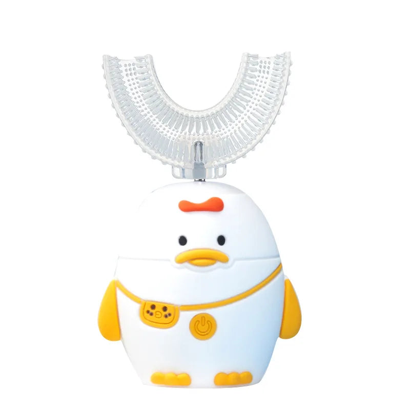 360° Sonic Electric Toothbrush U Shape Rechargeable for Kids Children Automatic Silicone Tooth Brush Smart Timer Blue Light IPX7