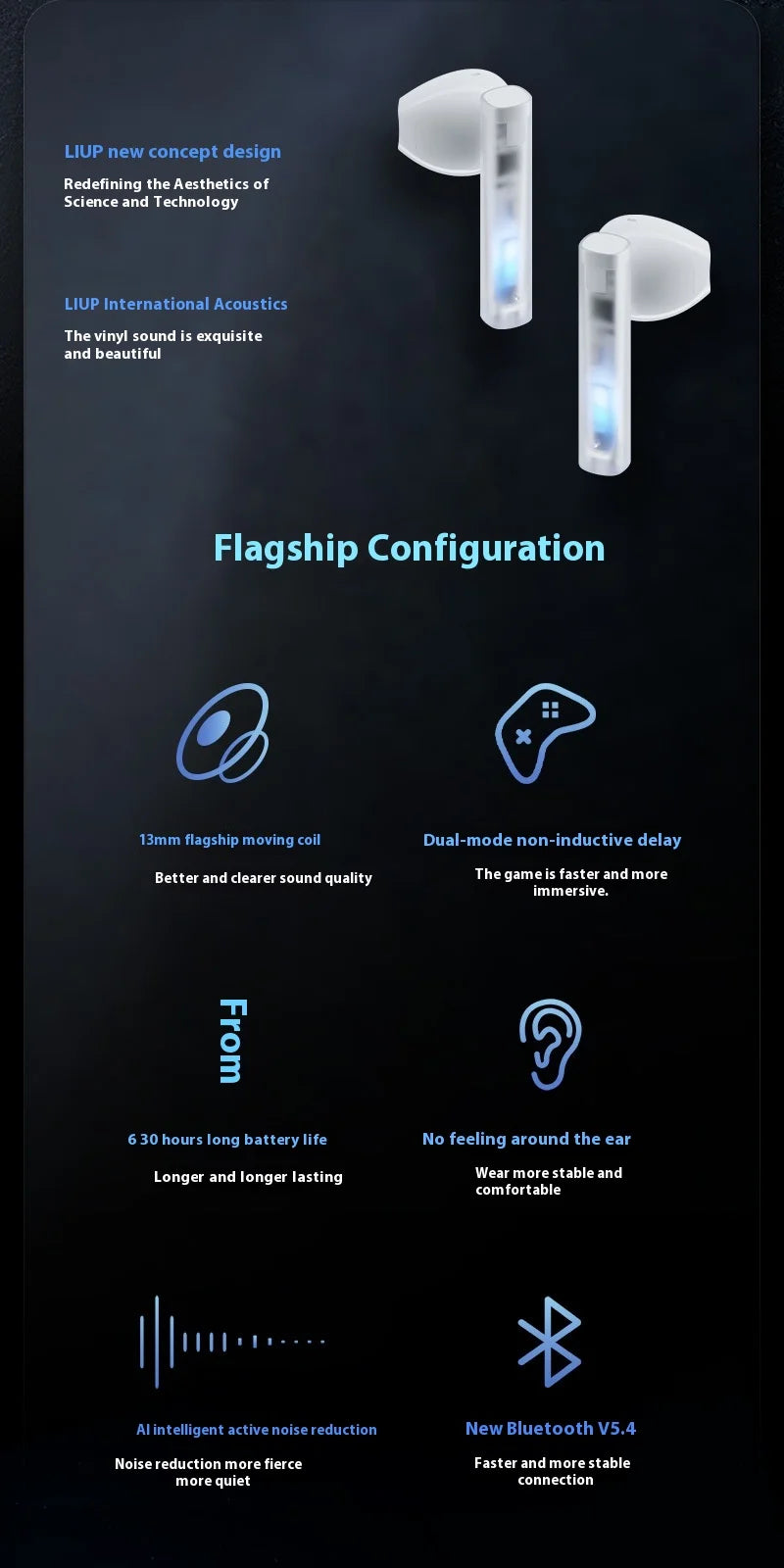 Glowing Gaming Bluetooth Earphones High Quality Sound Long Battery Life True Wireless Earbuds For Sports And Fitness