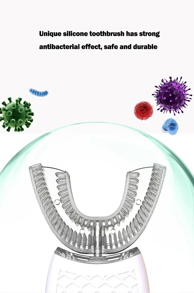 U Type Toothbrush Silicon Head Sonic Electric Toothbrush 360 Degrees Intelligent Automatic USB Charge Waterproof Teeth Whitening