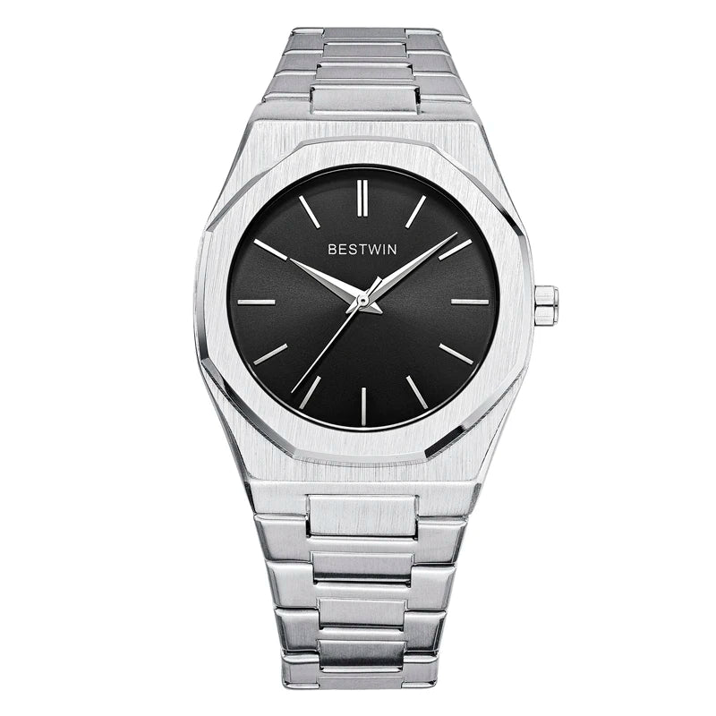 Quartz Watch For Men Original Top Brand All Black Stainless Steel Men's Wristwatch Classic Business Waterproof Japan Movement