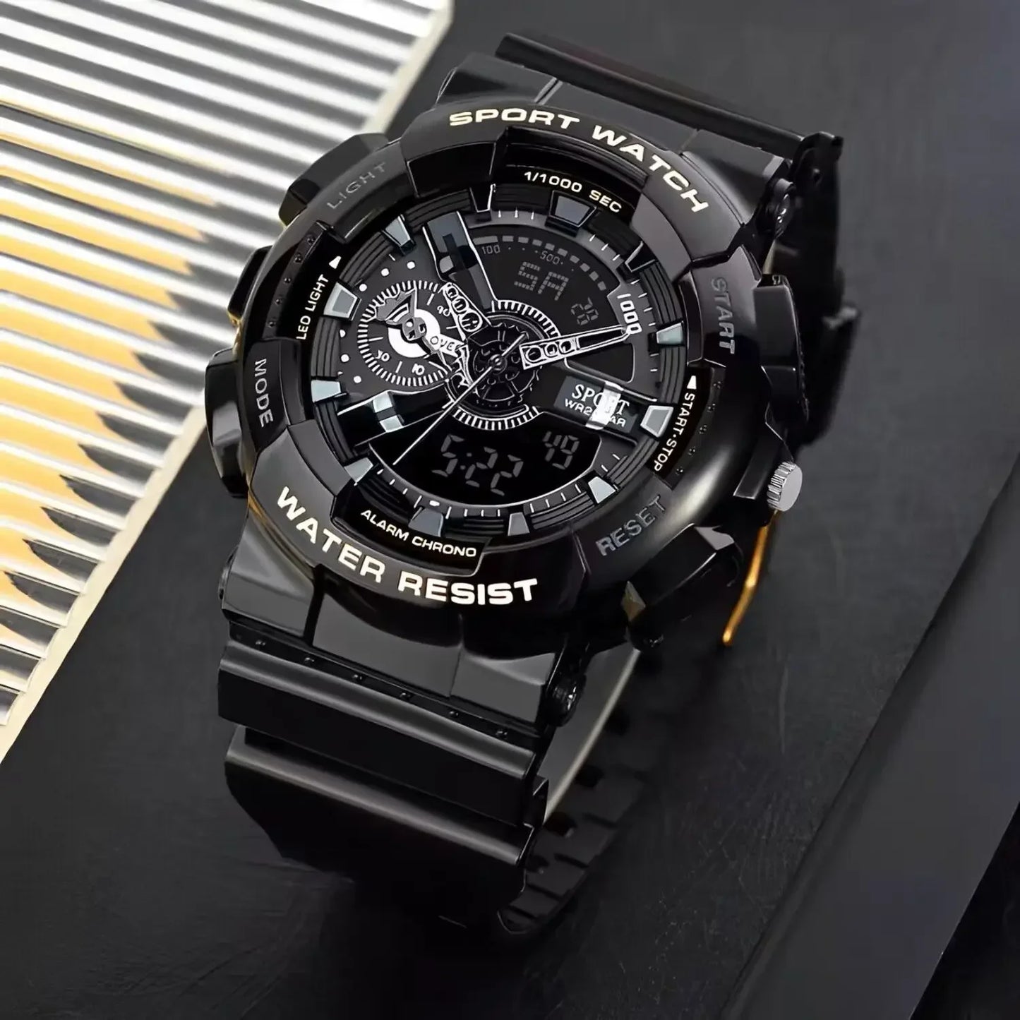 Youth Sport Digital Watch Men Shockproof Waterproof Dual Wristwatches LED Alarm Clock Mens Watches Cool