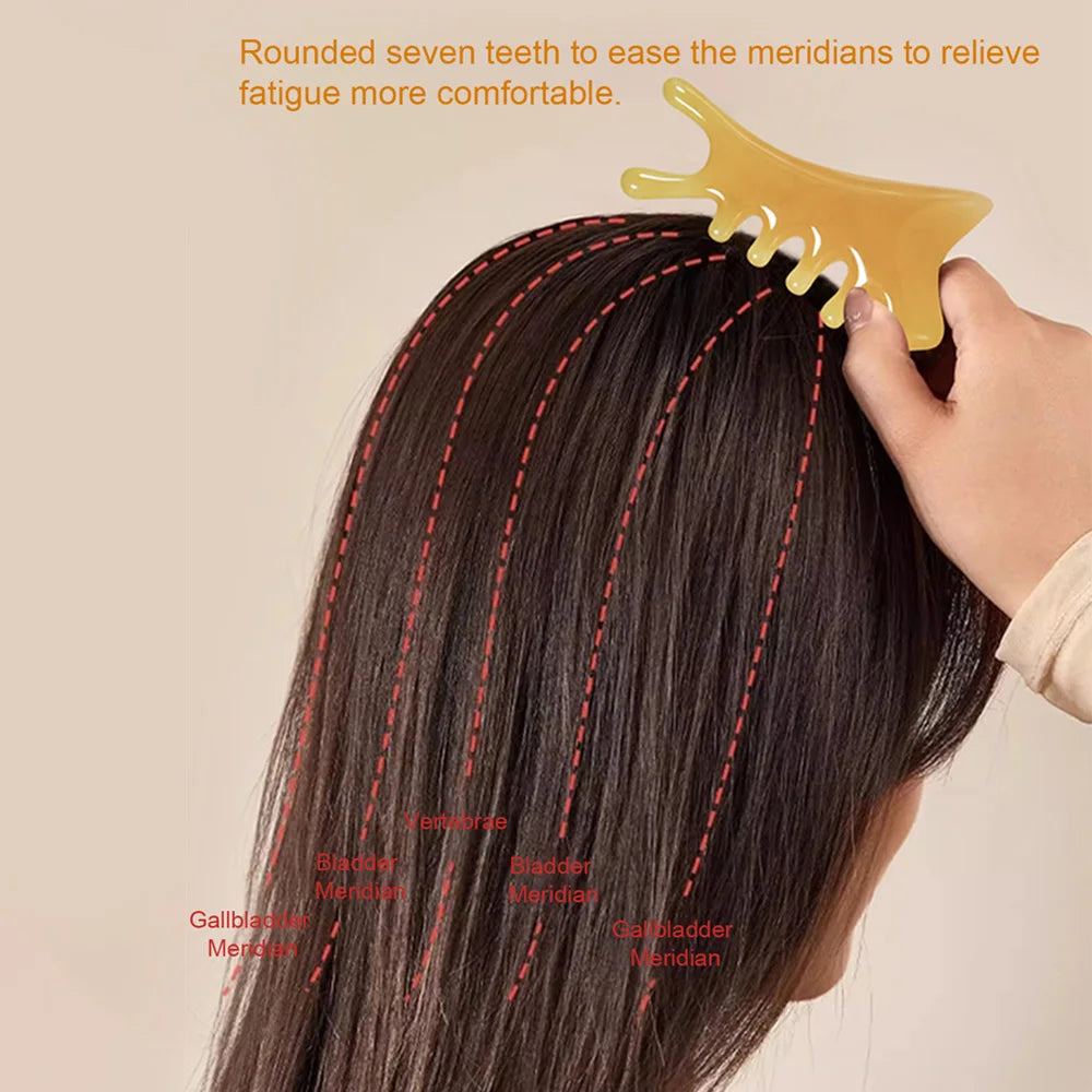 4-in-1 Gua Sha Massage Comb - Multifunctional Scalp & Face Scraper for Relaxation, Lymphatic Drainage & Hair Growth