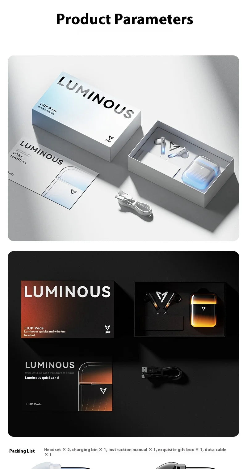 Glowing Gaming Bluetooth Earphones High Quality Sound Long Battery Life True Wireless Earbuds For Sports And Fitness