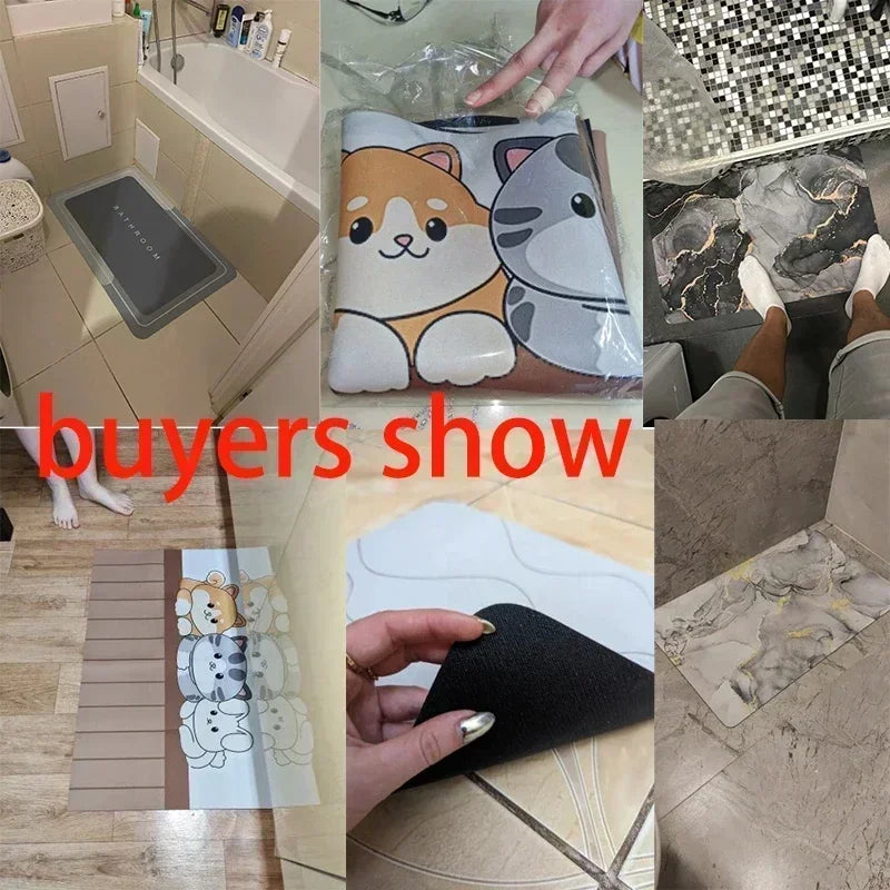 Bathroom Mats Diatomaceous Soft Mats Bathroom Quick Dry Water-absorbing Mats Toilet Non-slip Foot Mats Carpet Door Mats Bath Rug