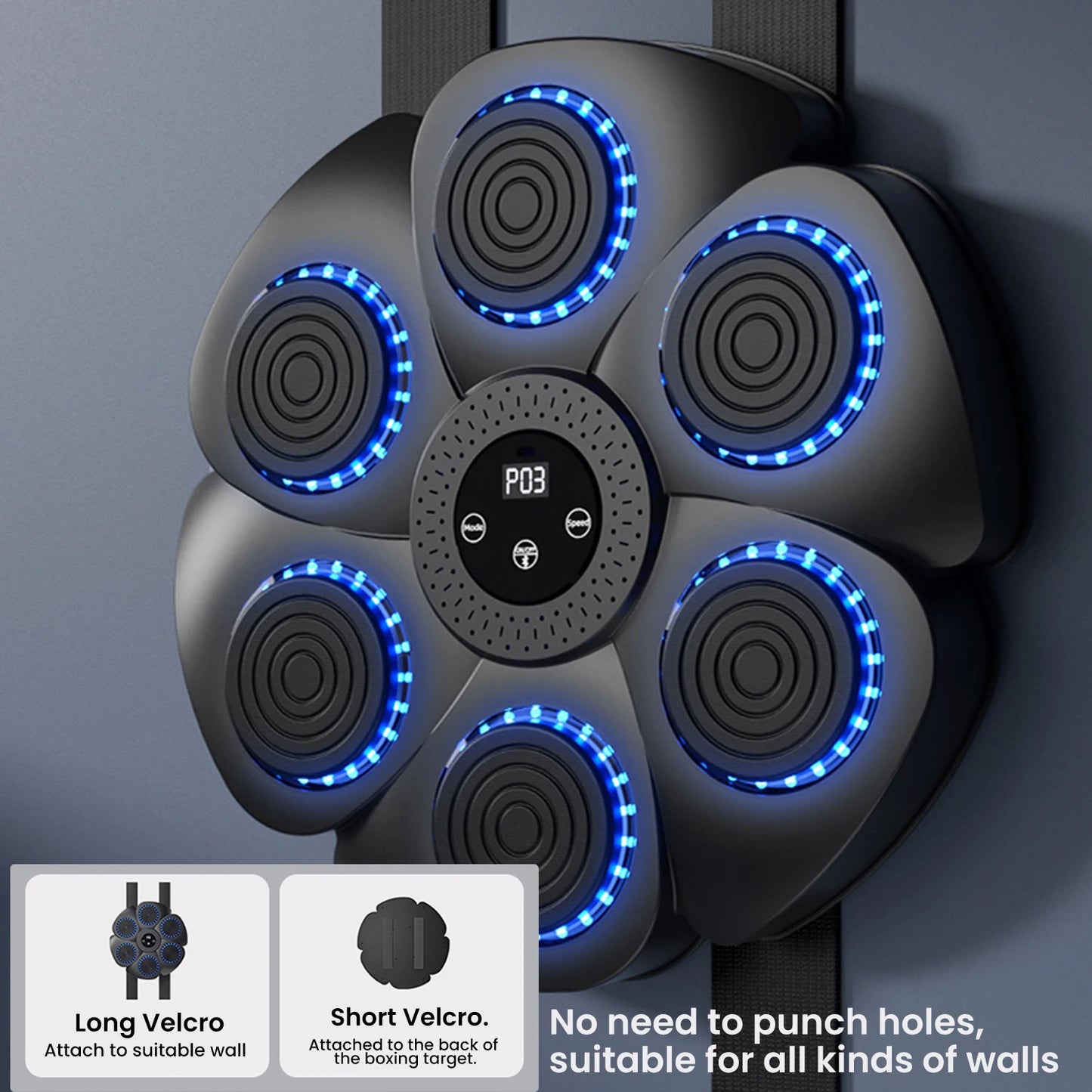 Smart Music Boxing Machine Bluetooth Wall Mounted Music Boxing Trainer Gym Home Electronic Boxing Target Punching Equipment