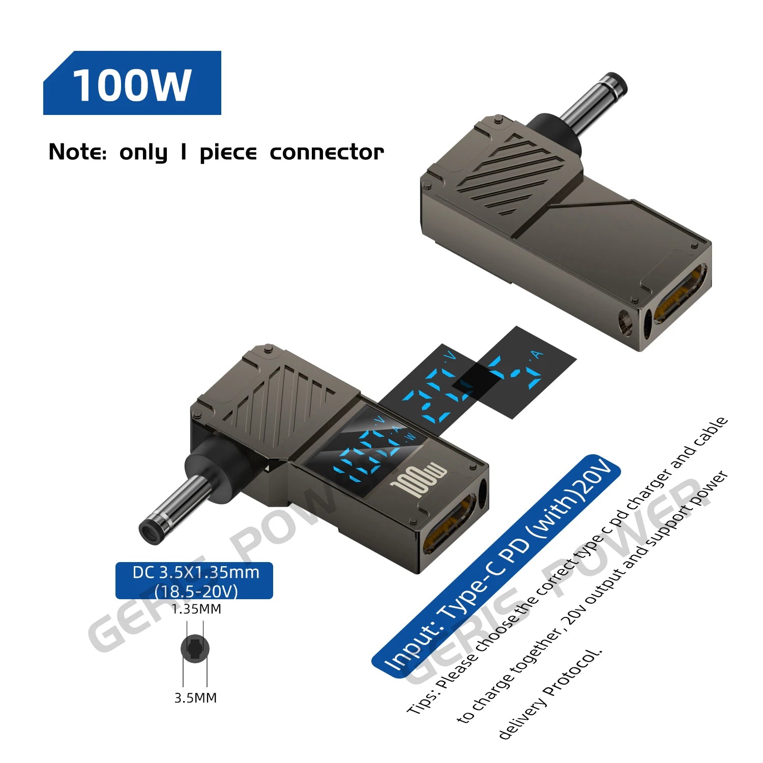 65W 90W 100W USB Type C PD to Laptop Computer Notebook Power Adapter Converter for Asus Dc Power Connector Jack for Lenovo HP