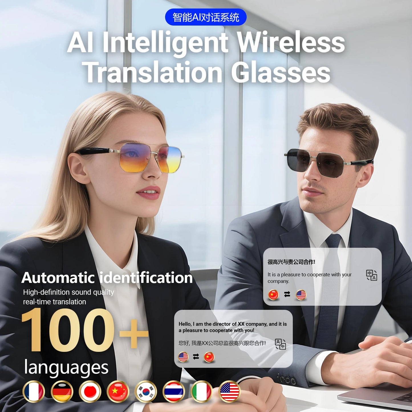 2025 Smart Glasses Fashion Luxury Men Women Polygonal Eye Protection Sun Glasses Trendy Retro Driving Sports AI Goggle Shades