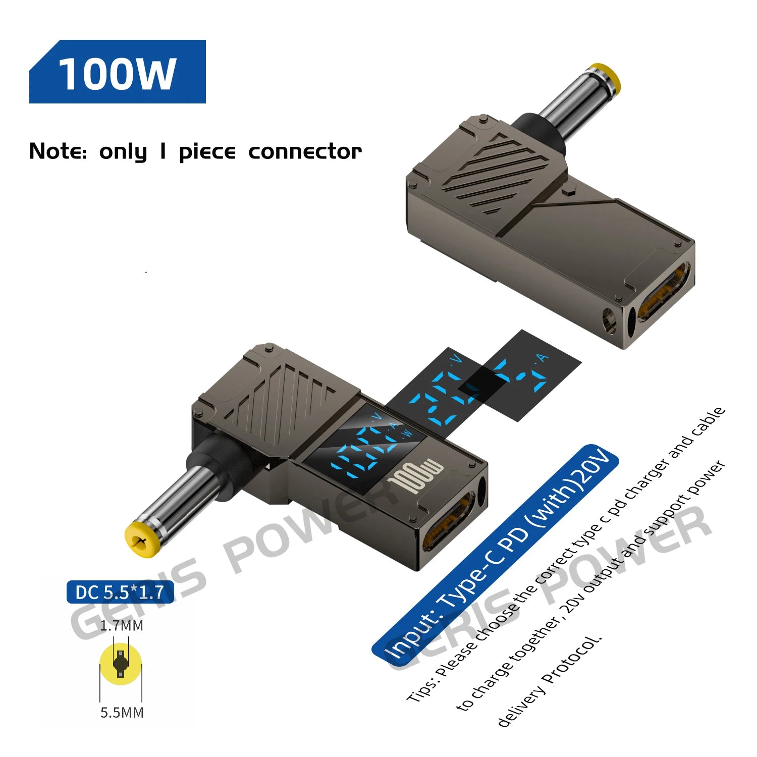 65W 90W 100W USB Type C PD to Laptop Computer Notebook Power Adapter Converter for Asus Dc Power Connector Jack for Lenovo HP