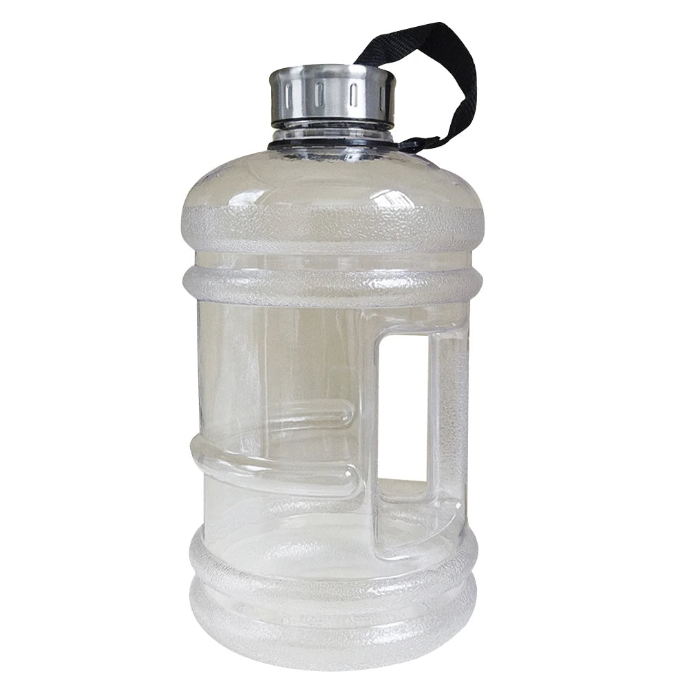 2200ML Large Capacity Water Bottle Gradient Color Time Marker with Handle Strap Wide Mouth Opening Outdoor Sport Fitness Gym Cup