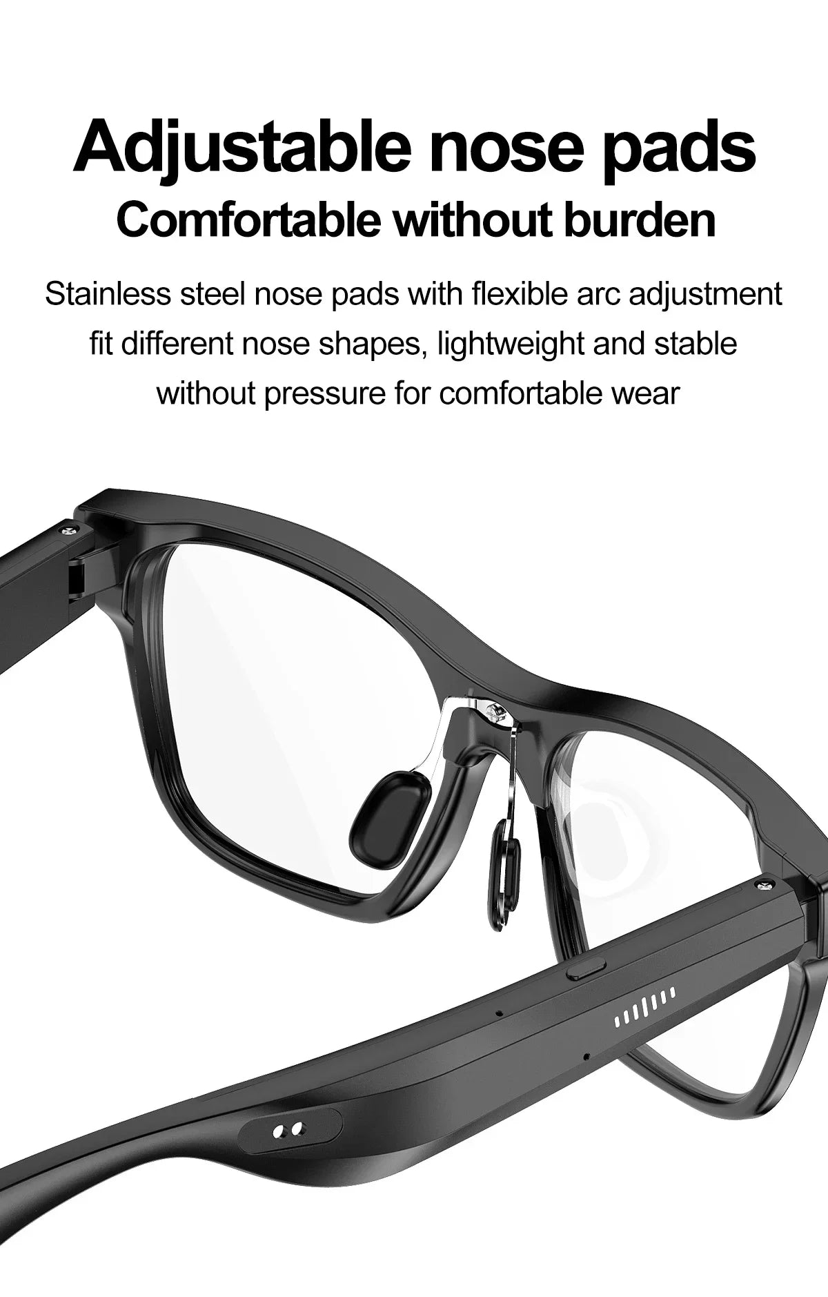 AI Smart Glasses With 5MP Camera Translation Voice Control WIFI Transmission Bluetooth Call Music Playback Intelligent Glasses