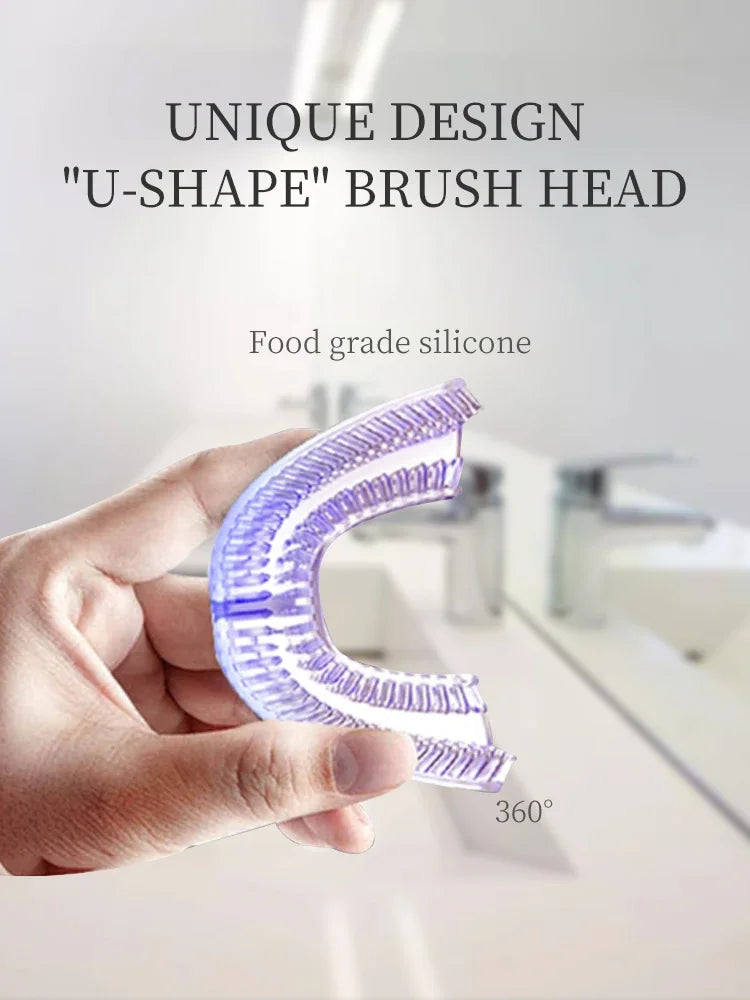 Ultrasonic Toothbrush,U Shape Toothbrush Ultrasonic Teeth Cleaner Teeth Whitening Lamp 360 Adult Electric Automatic Toothbrush
