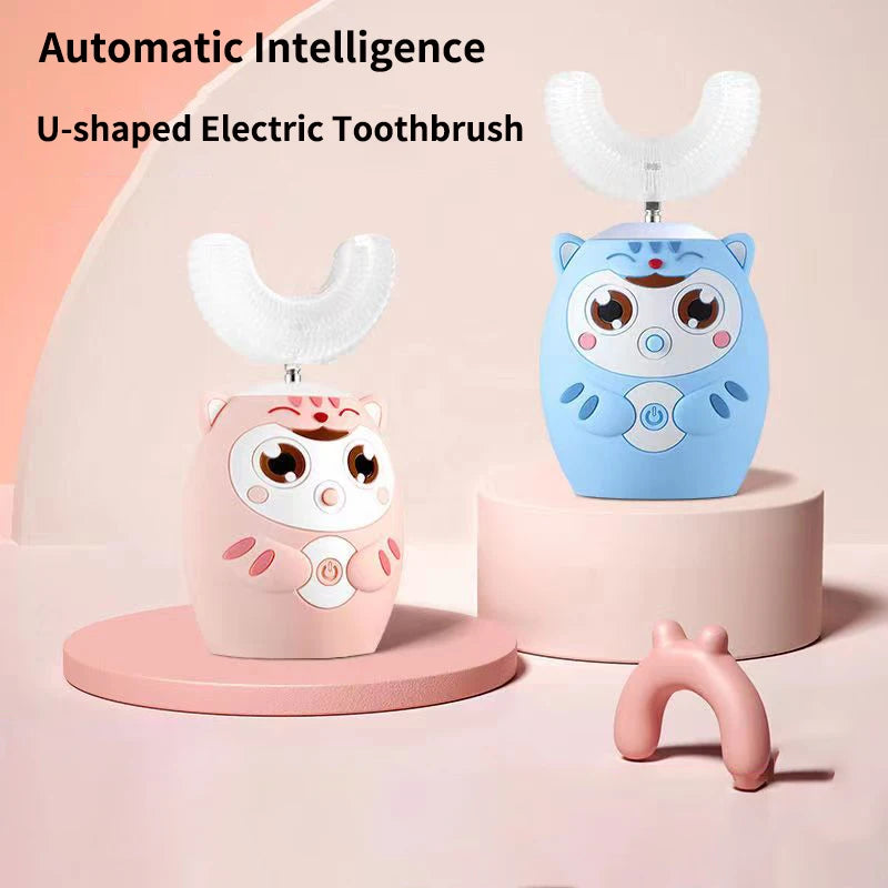 360 Degrees Intelligent Automatic Electric Toothbrush for Kids Children Rechargeable U Shaped Smart Sonic Tooth Brush Waterproof