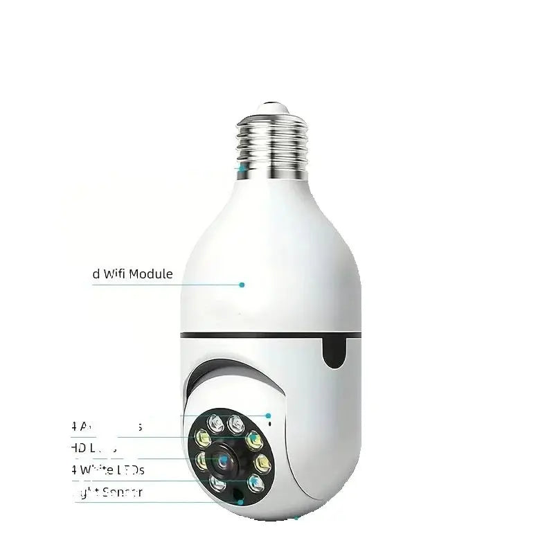 Light Bulb Security Cameras Outdoor Wireless WiFi Camera 5GHz, 360 Degree, E27 Light Socket Screw In Securi