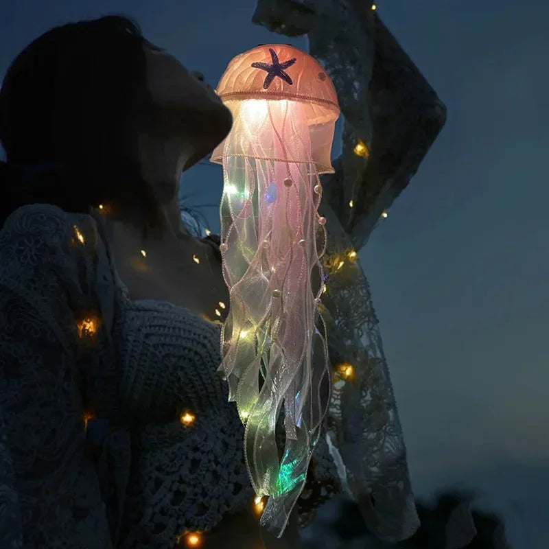 Jellyfish Lamp, Portable Flower Lamp, Girl Room Atmosphere Decoration Lamp, Bedroom Night Lamp, Home Decoration