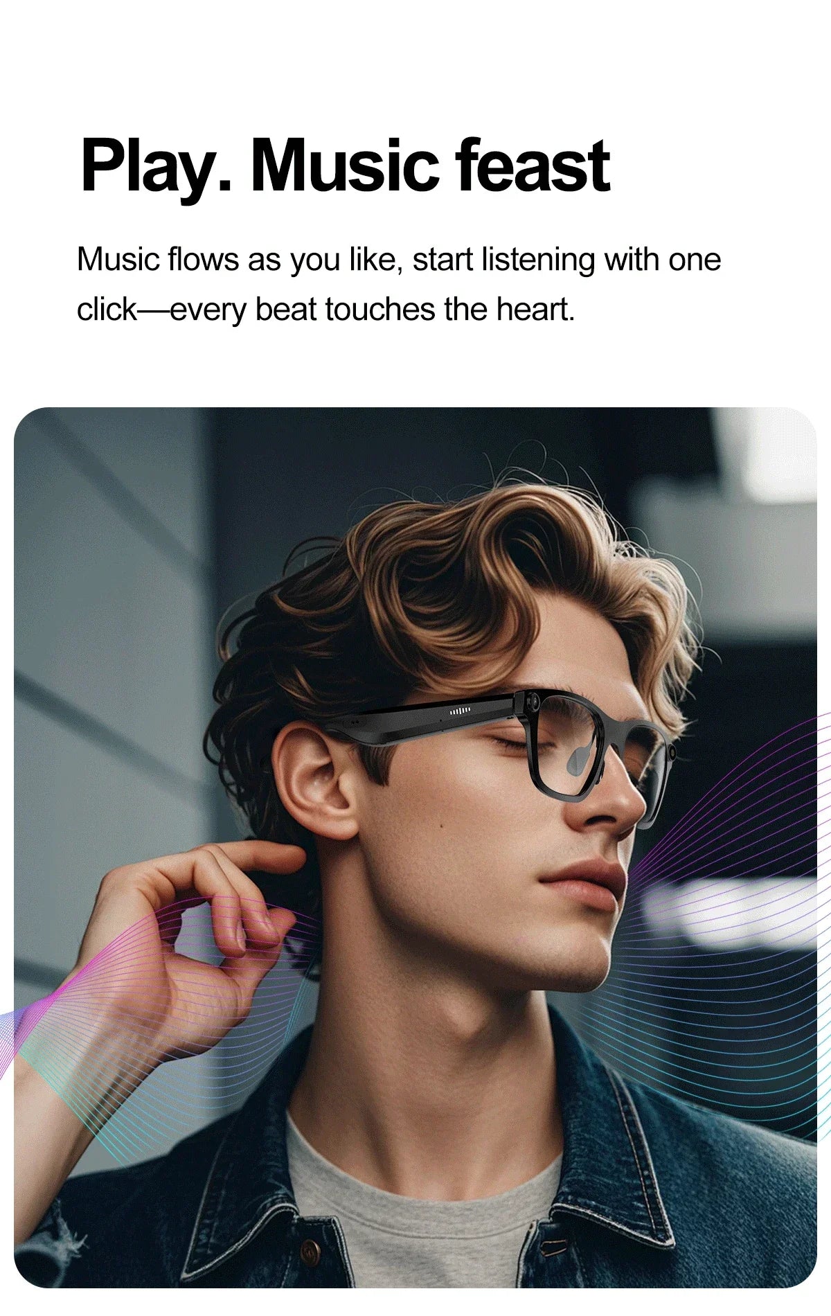 AI Smart Glasses With 5MP Camera Translation Voice Control WIFI Transmission Bluetooth Call Music Playback Intelligent Glasses