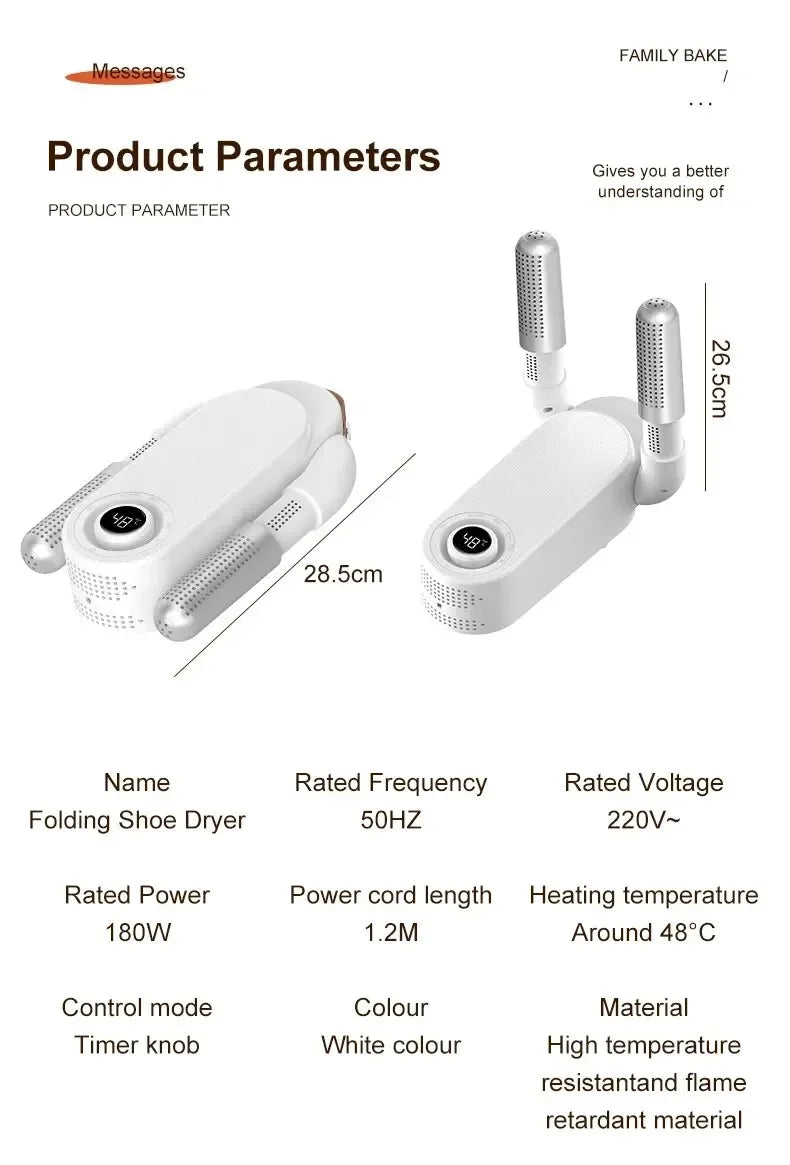 Electric Shoe Dryer Boot Warmer 42°C Shoe UV Foot Boot Dryer Eliminate Odor Fast Drying Boot Deodorizer Multifunction Sock Dryer