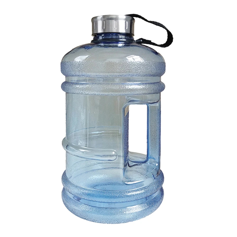 2200ML Large Capacity Water Bottle Gradient Color Time Marker with Handle Strap Wide Mouth Opening Outdoor Sport Fitness Gym Cup