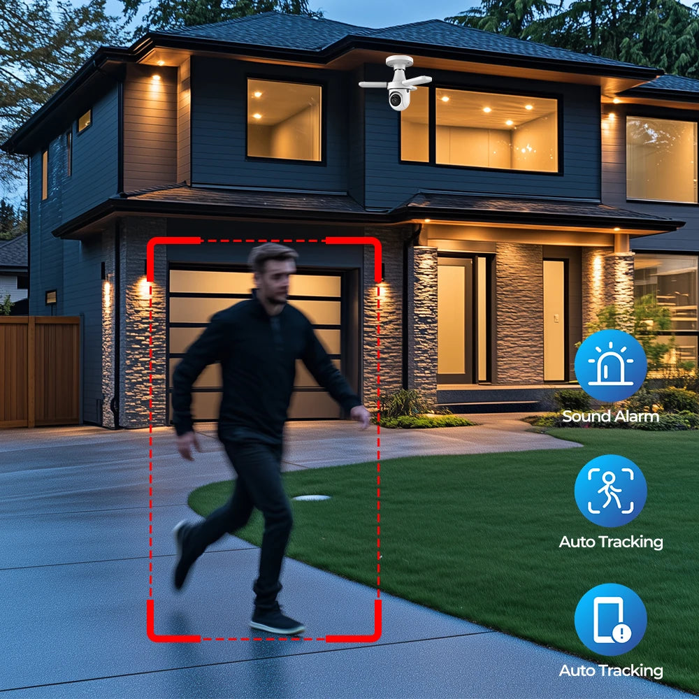 2K 3MP Wireless Bulb Security Camera with Motion Detection Color Night Vision Two-Way Audio Tuya Smart Life Home Surveillance