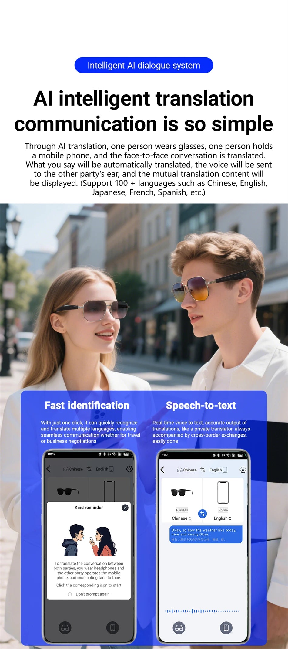 2025 Smart Glasses Fashion Luxury Men Women Polygonal Eye Protection Sun Glasses Trendy Retro Driving Sports AI Goggle Shades