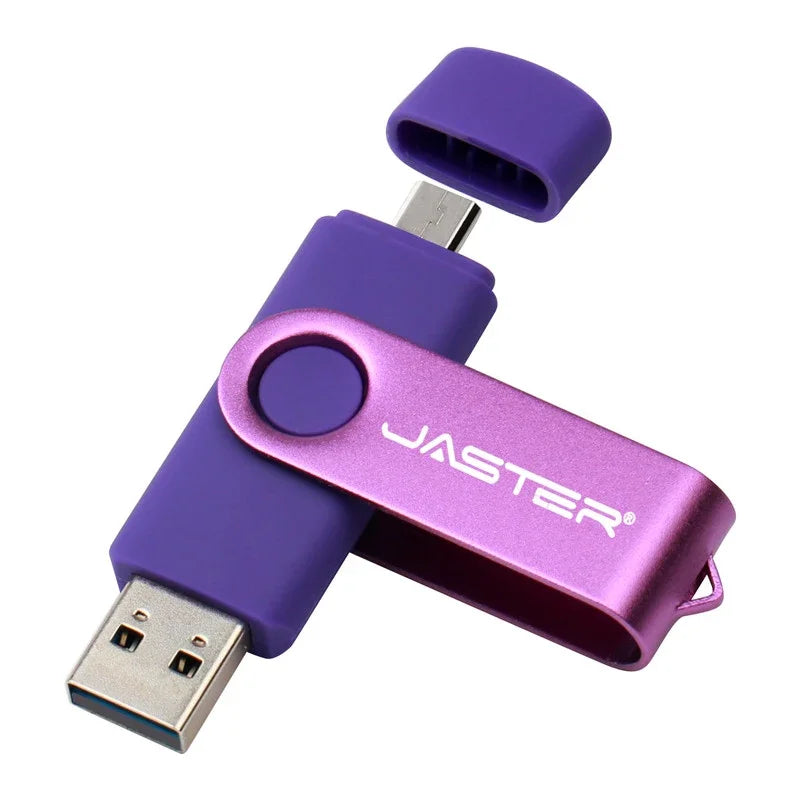 JASTER OTG 2 in 1 USB Flash Drive Pen Drive 128GB 64GB 32GB 16GB External Storage Frosted Double Application Micro USB Stick