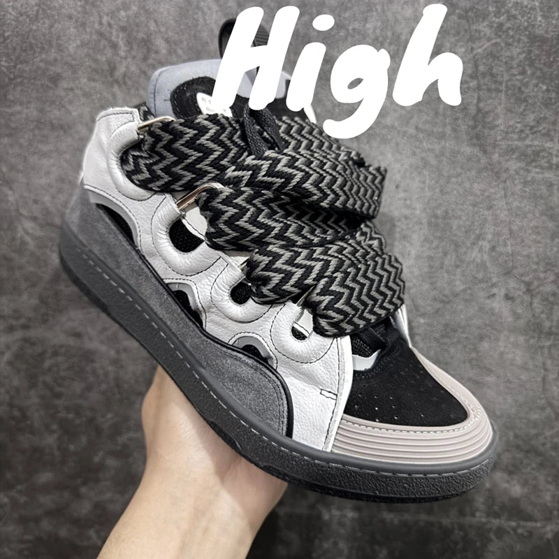 Men's Women's sports shoes Casual Shoes Colorful shoelace Matching Splicing color design Thick tongue Fashion Shoes Luxury