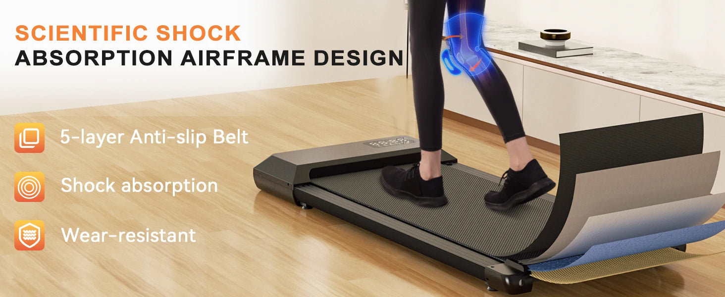 2in1 Walking Pad Mini Treadmill Portable for Home&Office Under Desk LCD Screen Max 250lbs Quiet Treadmills Exercise Machine
