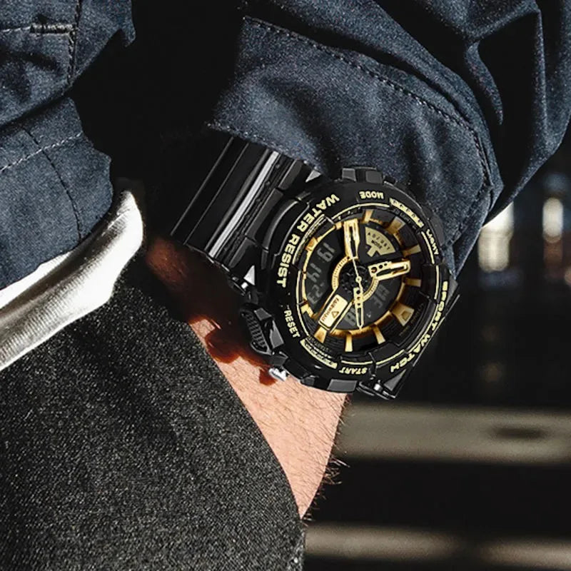 Fashion Sports Digital Watch for Men Shockproof Waterproof Dual Display Man Wristwatches LED Chrono Alarm Clock Mens Watches