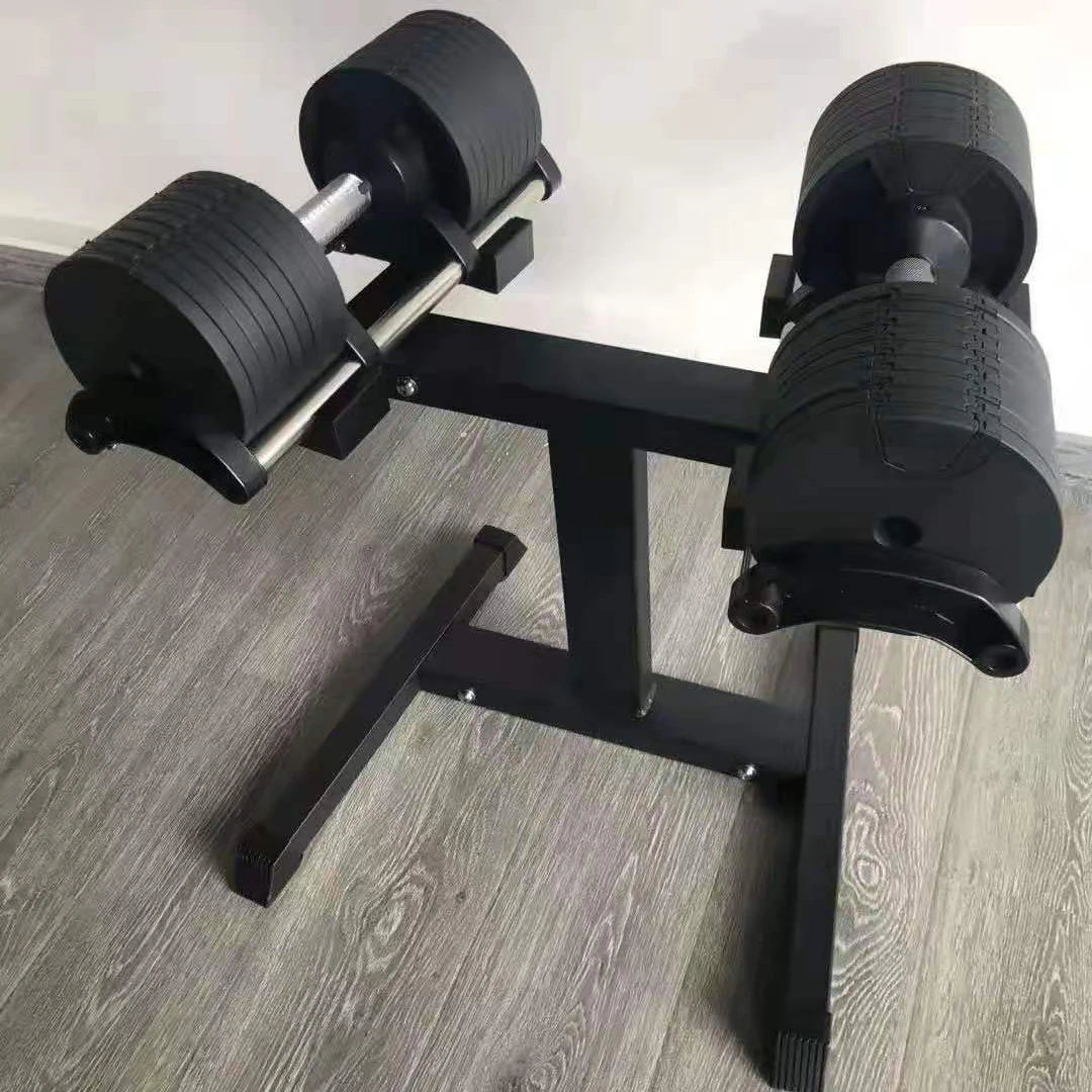 2024 New Arrivals Premium Quality 32kg 36kg 80lb 90lb 100lb 2kg Increments Adjustable Dumbbell with Bracket