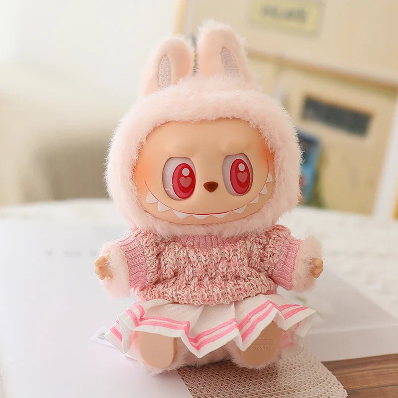 Cute Plush Doll'S Clothes Outfit Accessories for Korea Kpop Exo Labubu V1V2 Idol Dolls Sweater Short Skirt Macaron Clothing Gift