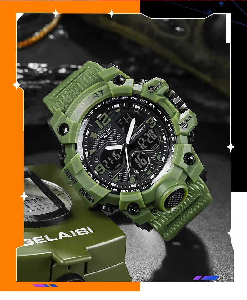 Teenage Men's Junior High School Student Fashion Trend Black Technology Sports Glow Men's Electronic Watch