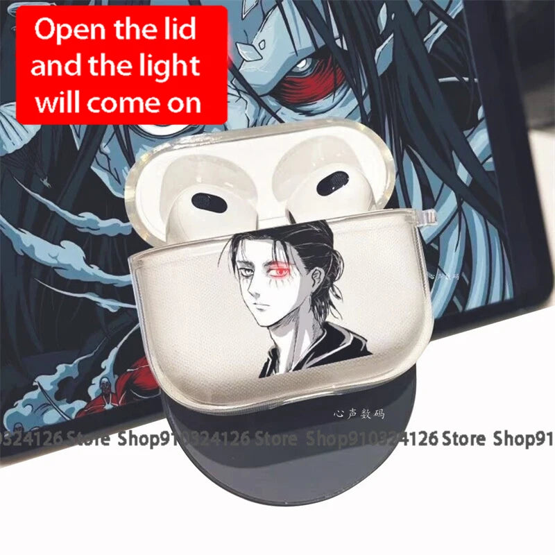 Attack On Titan Japanese Anime Clear for Airpods 4 Pro2 Cases Earphone Accessories for Airpods 1 2 3 Cover Bag