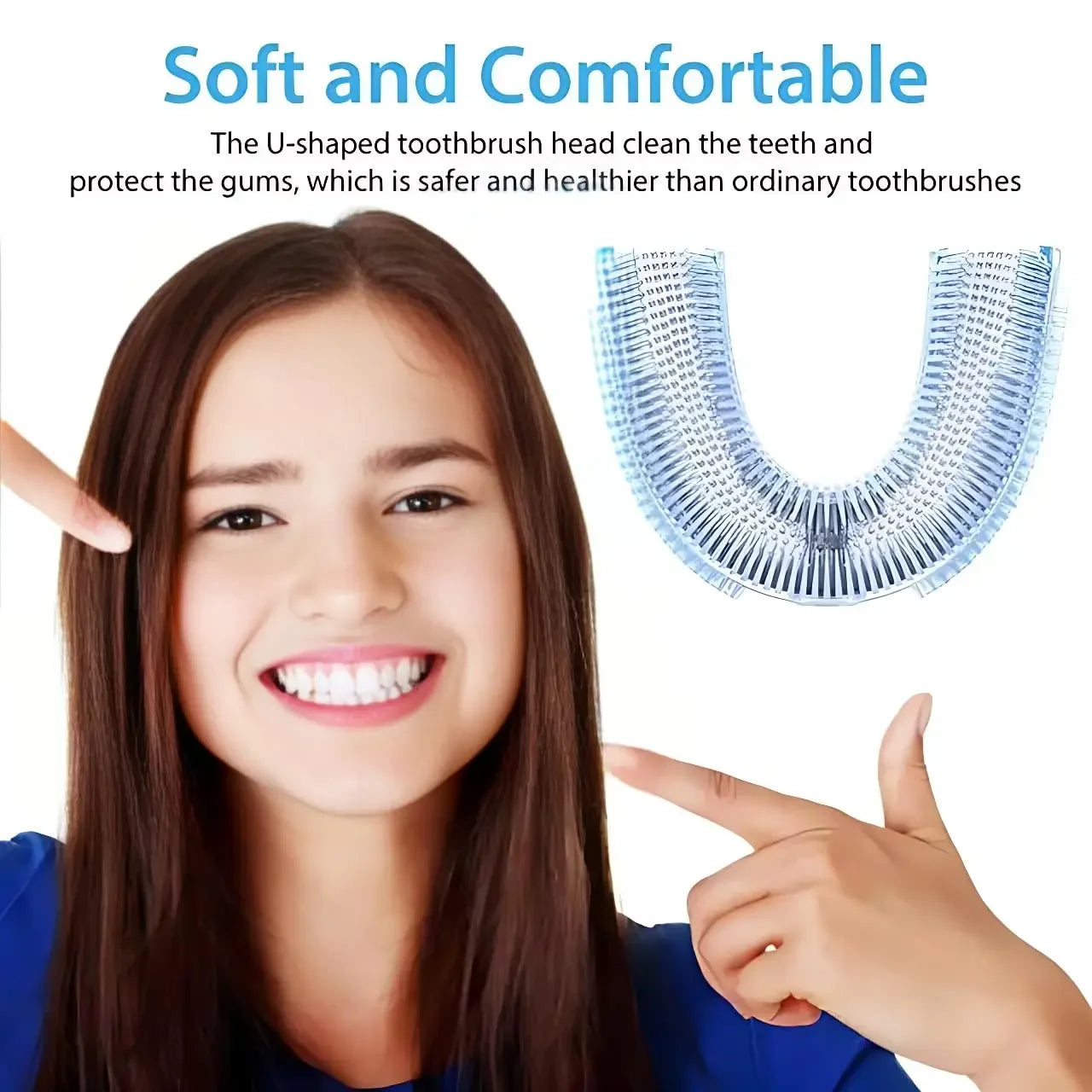 Ultrasonic Toothbrush,U Shape Toothbrush Ultrasonic Teeth Cleaner Teeth Whitening Lamp 360 Adult Electric Automatic Toothbrush