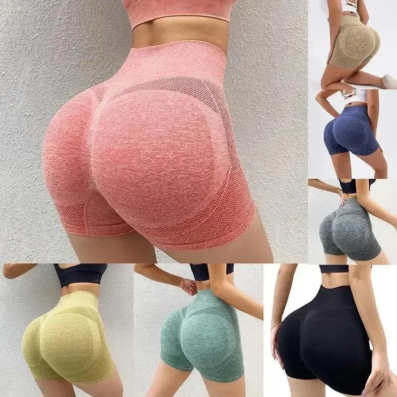 Women Summer Slim High Waist Yoga Elastic Fitness Yoga Leggings Sport Running Shorts