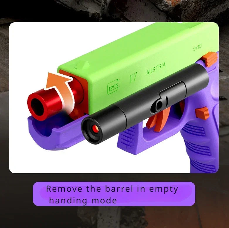 Dual-mode Airsoft Soft Bullet Toy Gun Automatic Shell Ejection G17 Pistol Laser Version Radish Gun CS Shooting Weapons for Kids