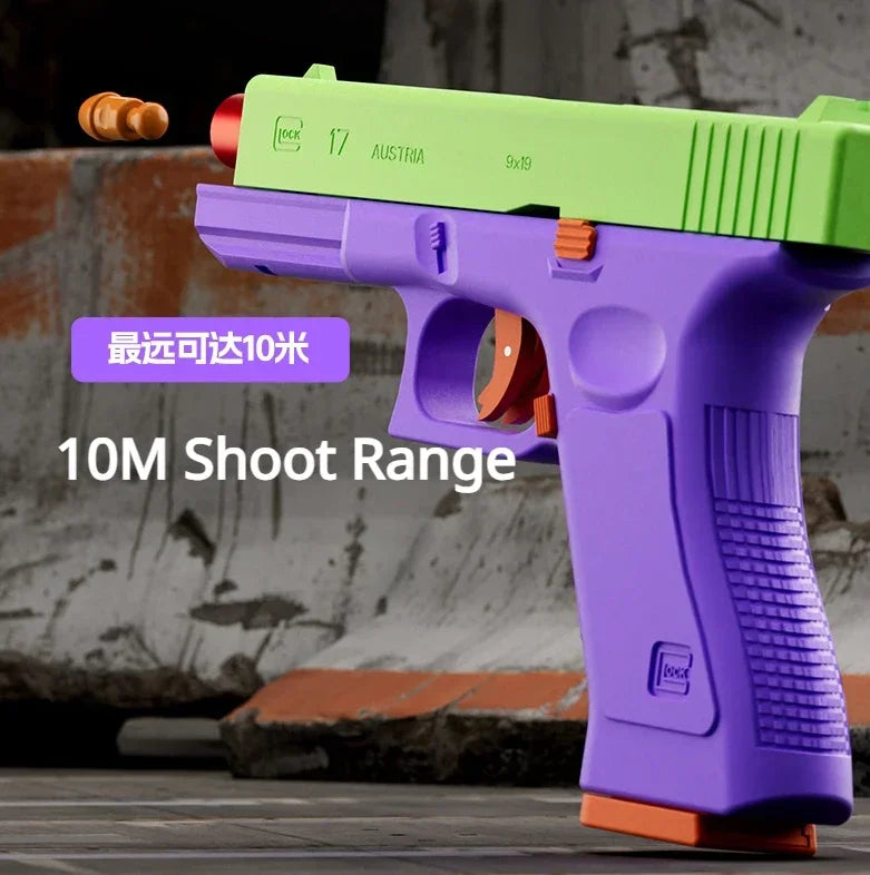 Dual-mode Airsoft Soft Bullet Toy Gun Automatic Shell Ejection G17 Pistol Laser Version Radish Gun CS Shooting Weapons for Kids