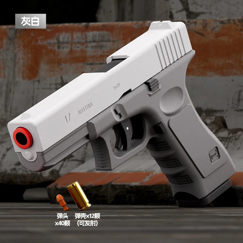 Dual-mode Airsoft Soft Bullet Toy Gun Automatic Shell Ejection G17 Pistol Laser Version Radish Gun CS Shooting Weapons for Kids