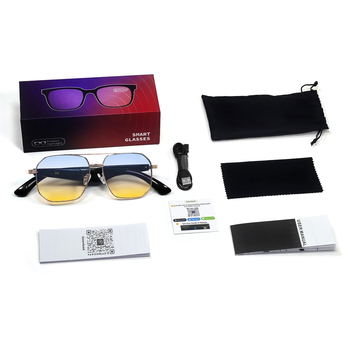 2025 Smart Glasses Fashion Luxury Men Women Polygonal Eye Protection Sun Glasses Trendy Retro Driving Sports AI Goggle Shades