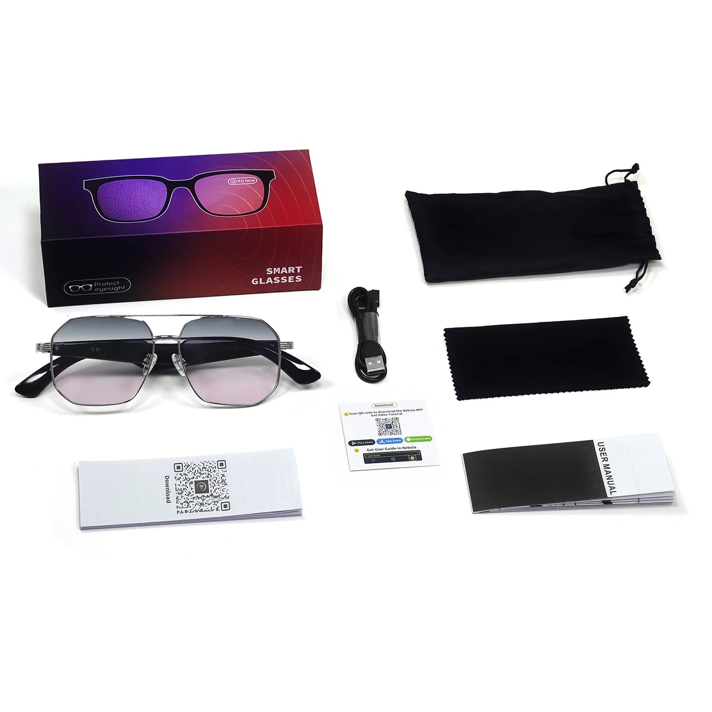 2025 Smart Glasses Fashion Luxury Men Women Polygonal Eye Protection Sun Glasses Trendy Retro Driving Sports AI Goggle Shades
