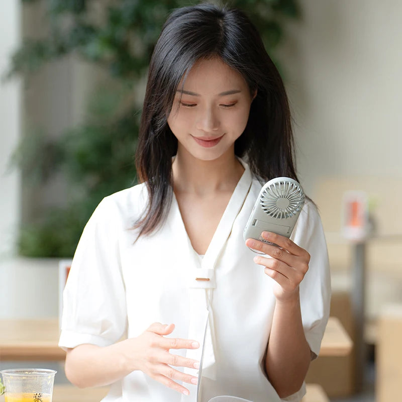 Handheld Turbo Fan Mini Portable Hand, 1200mAh USB Rechargeable Personal, Battery Operated Pocket Fan with 4 Speeds for