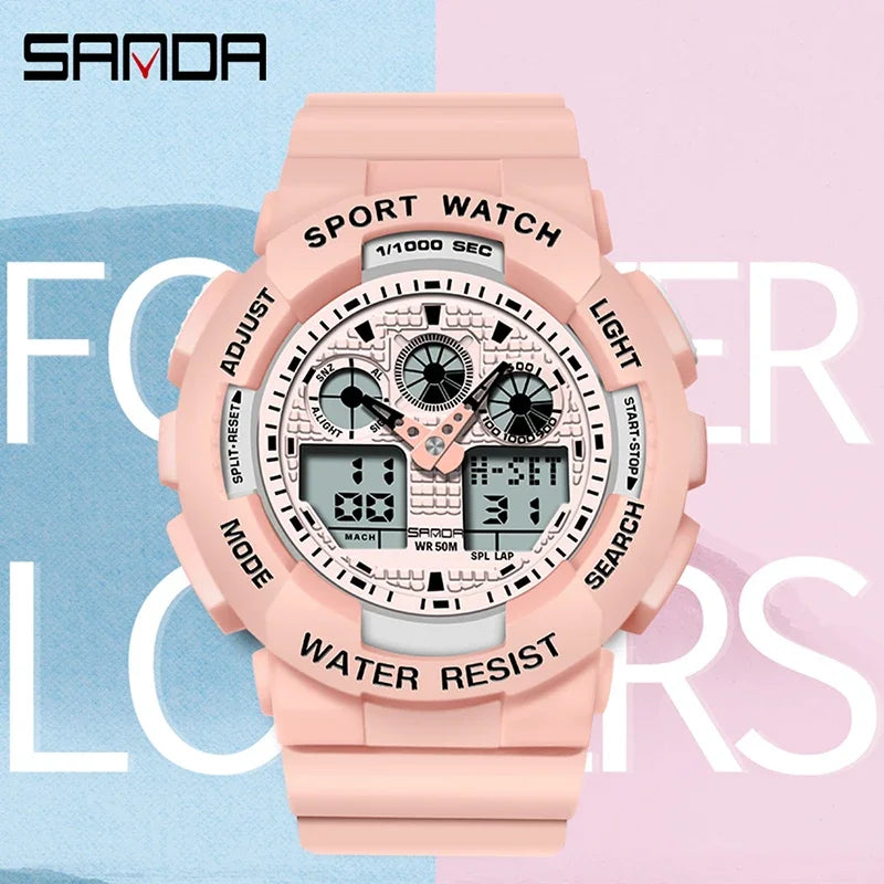Sport Watch Men Luxury Double Time Electrconi Watches Women's Wristwatch Fashion Shockproof Stopwatch Military Sports Clock