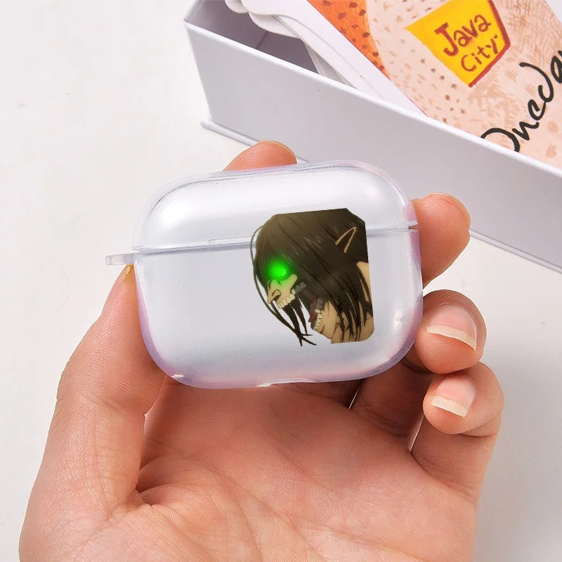 JapanAttack on Titan Earphone Case for Airpods 3 2 1 Soft Wirless Bluetooth Headphone Cover Shingeki No Kyojin Anime Cases