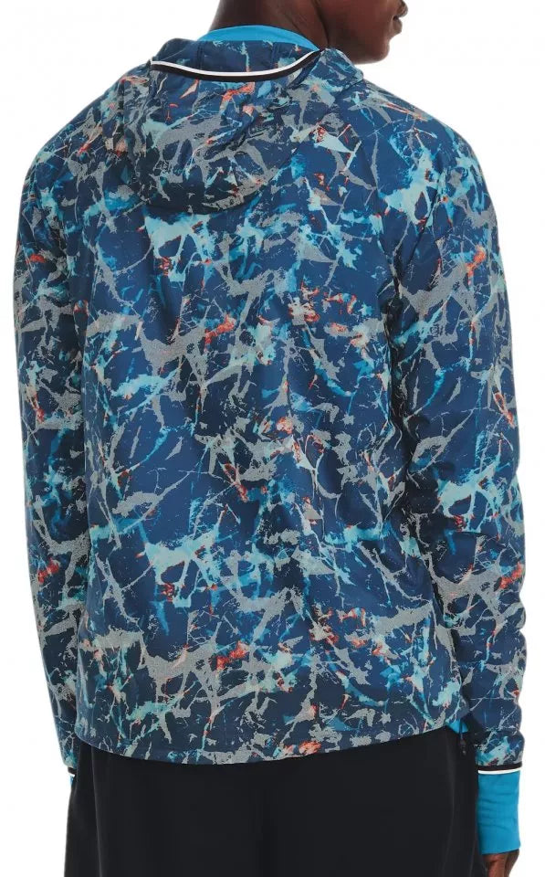 Under Armour OutRun the Storm Printed Jacket Sportswear Fitness Training Running Exercise Quick-Drying Breathable Stand-Up Collar Long-Sleeved Pullover 1375435-036