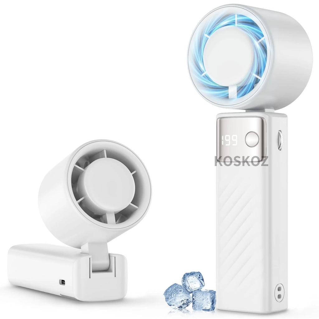 Portable Handheld Turbo Fan - Foldable Mini Fan with Air Turbo Tech, 1-199 Speed Adjustment, Battery-Powered for Indoor/Outdoor