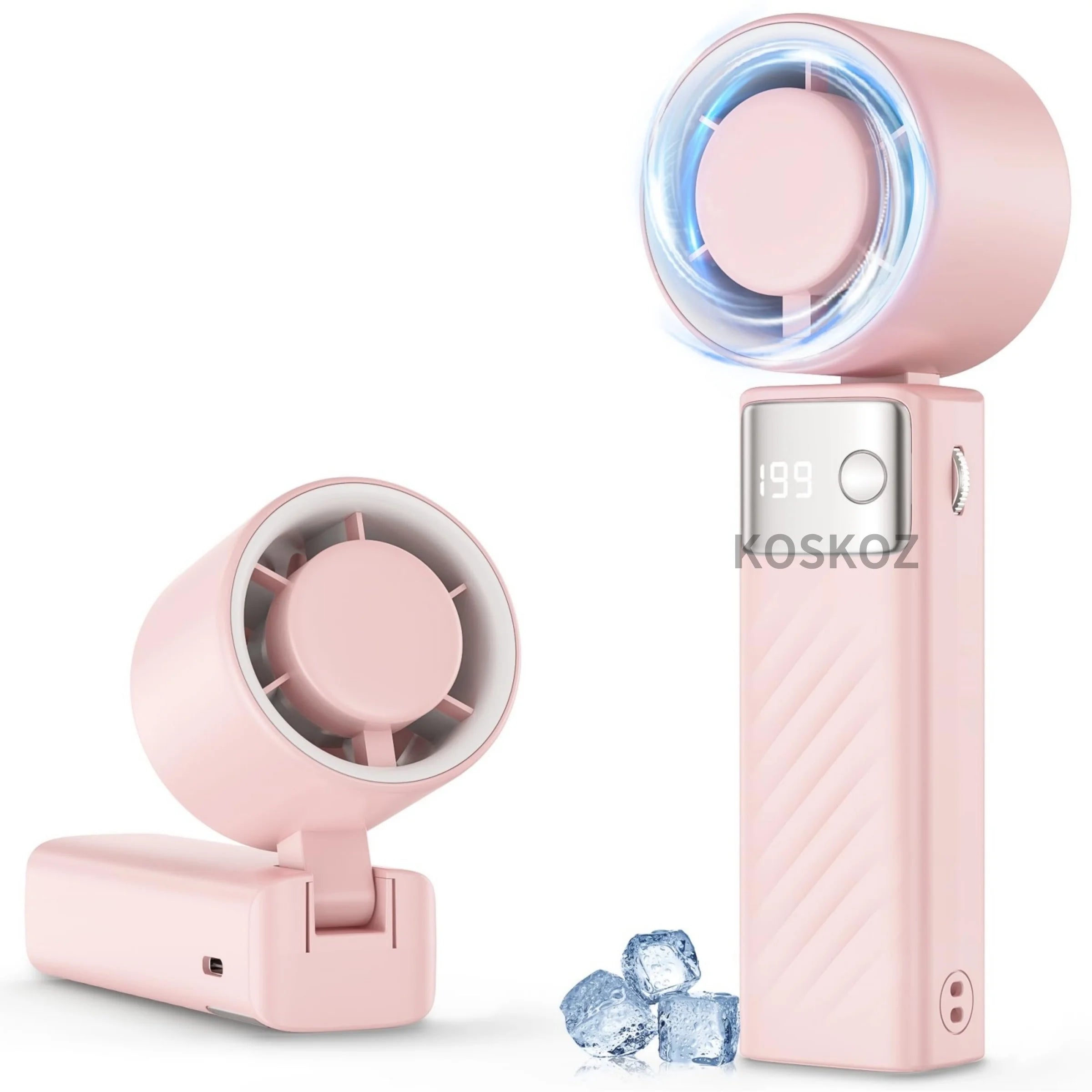 Portable Handheld Turbo Fan - Foldable Mini Fan with Air Turbo Tech, 1-199 Speed Adjustment, Battery-Powered for Indoor/Outdoor