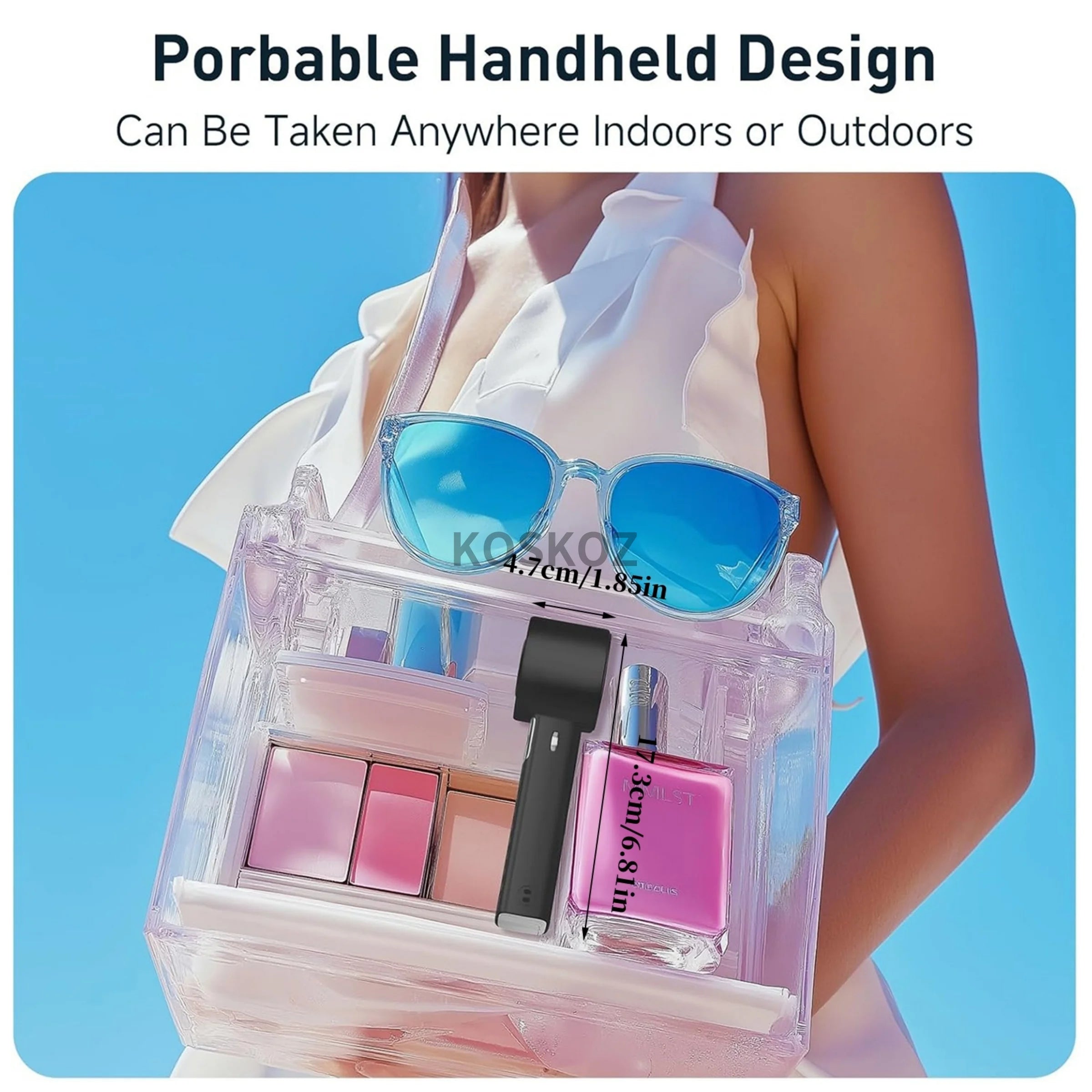 Portable Handheld Turbo Fan - Foldable Mini Fan with Air Turbo Tech, 1-199 Speed Adjustment, Battery-Powered for Indoor/Outdoor