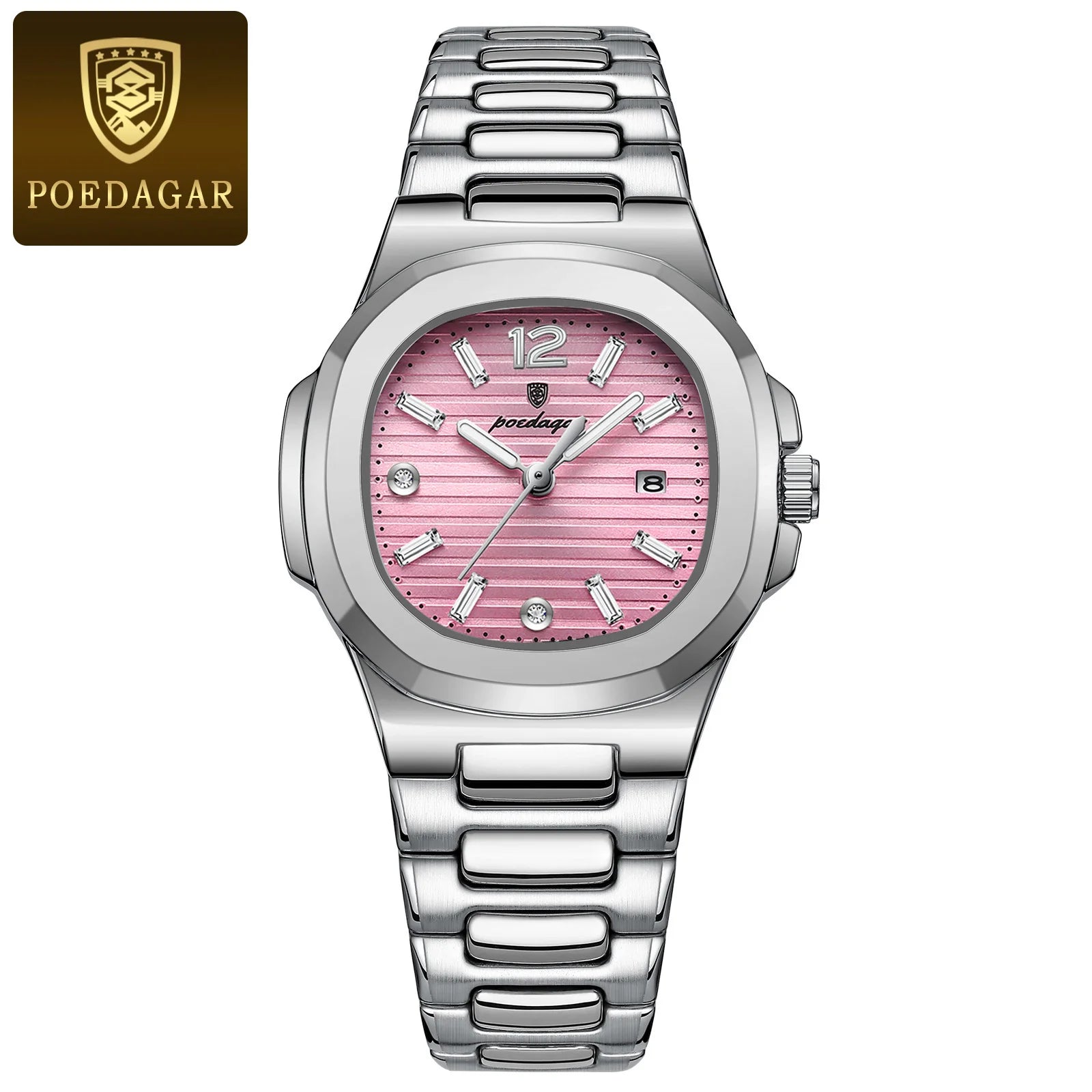 POEDAGAR 708 Brand Name Chinese Female Quartz Watch ECO Steel Strap Water Resist Date Display Ultra Thin Casual Wristwatch