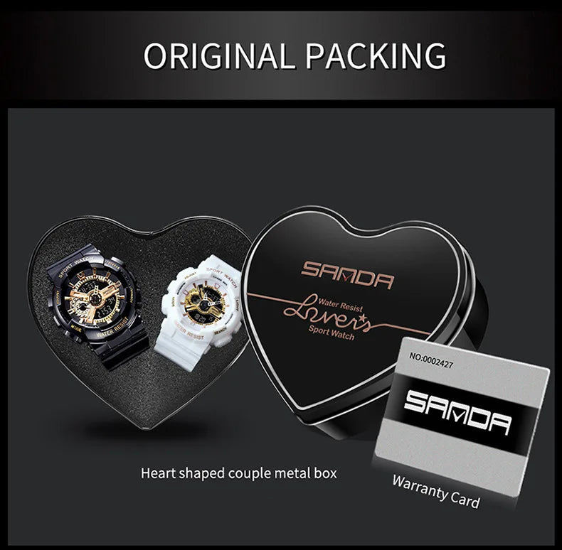 Three up to watch fashion waterproof outdoor recreational multi-functional electronic university in male ladies watch