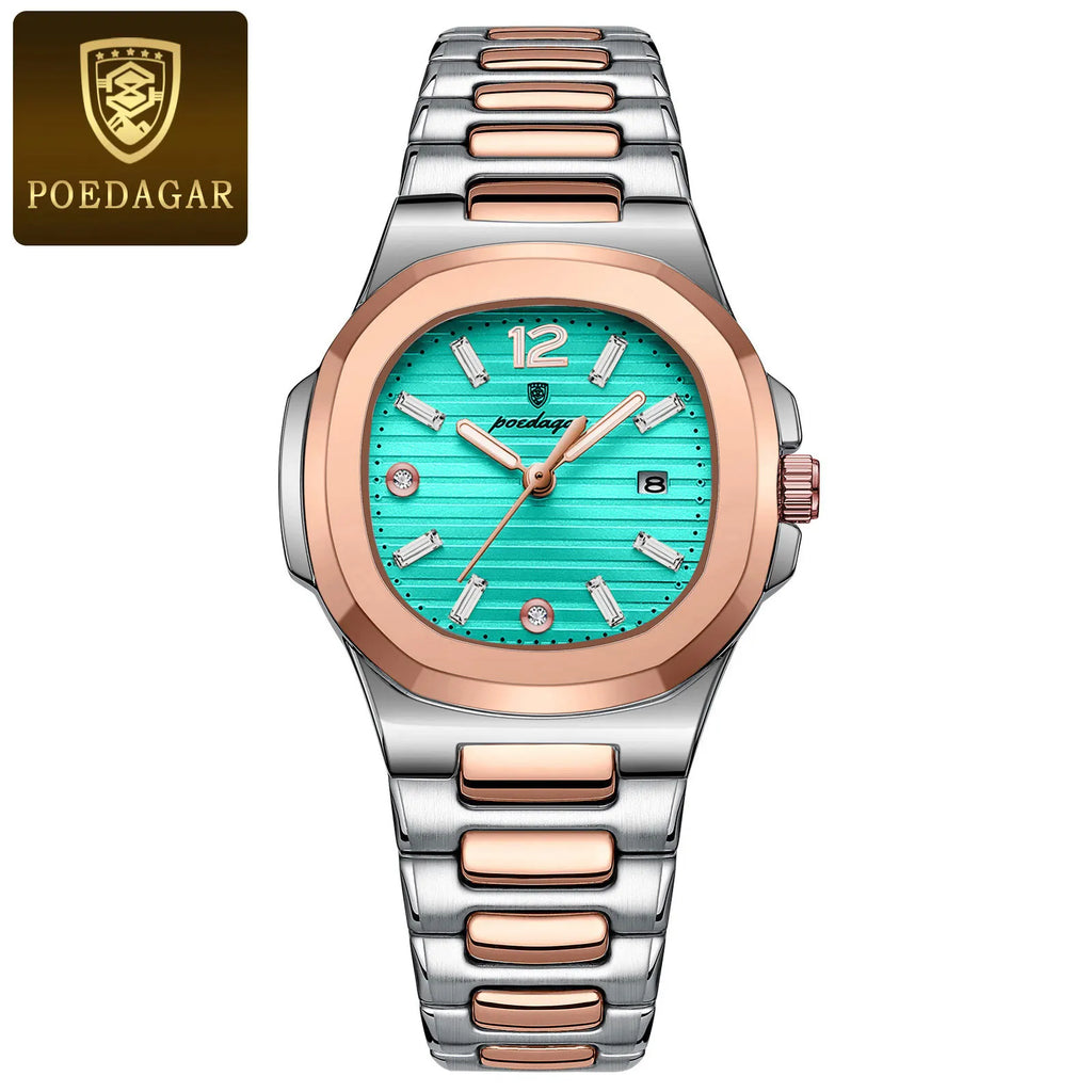 POEDAGAR 708 Brand Name Chinese Female Quartz Watch ECO Steel Strap Water Resist Date Display Ultra Thin Casual Wristwatch
