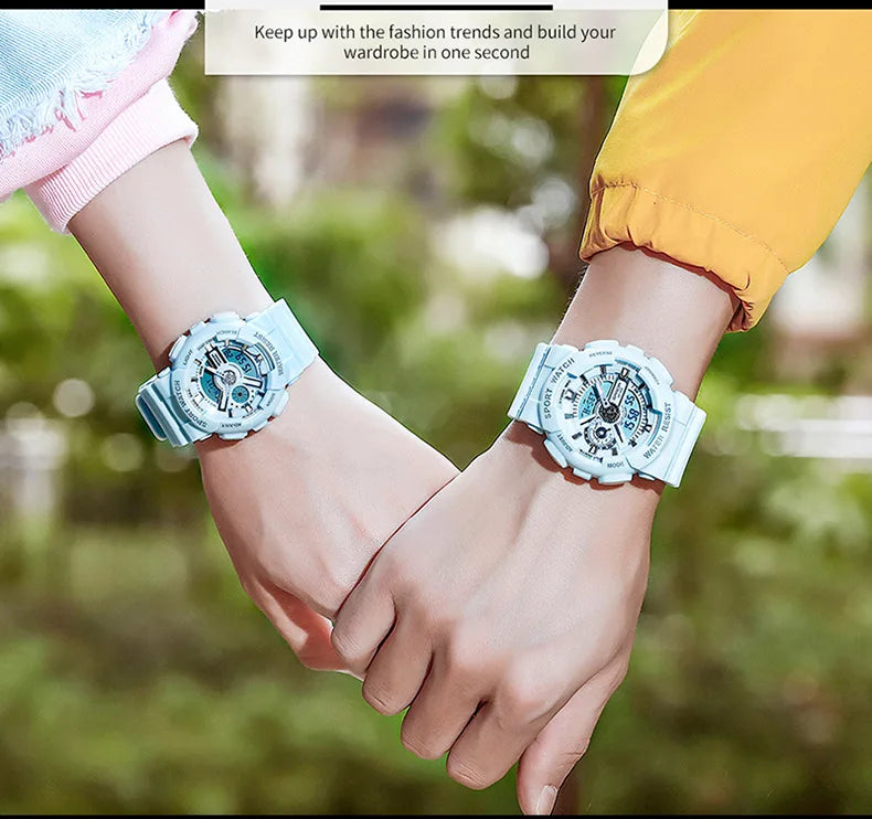 Three up to watch fashion waterproof outdoor recreational multi-functional electronic university in male ladies watch